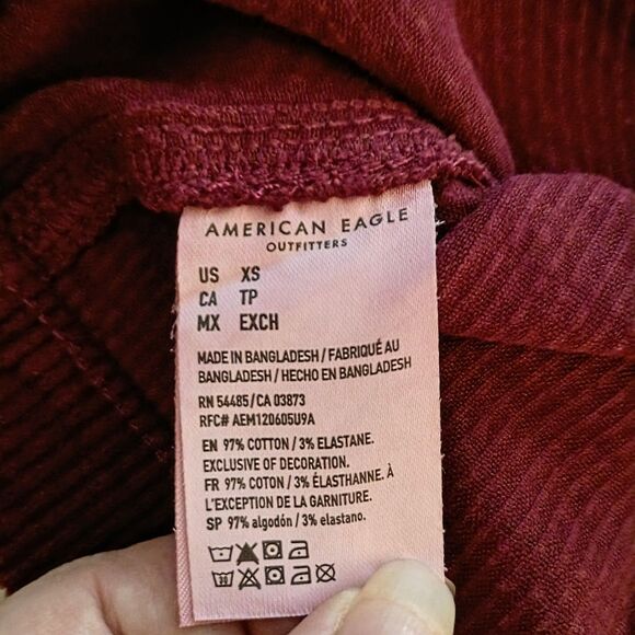 American Eagle Red Corduroy Overall Dress XS - Picture 7 of 10